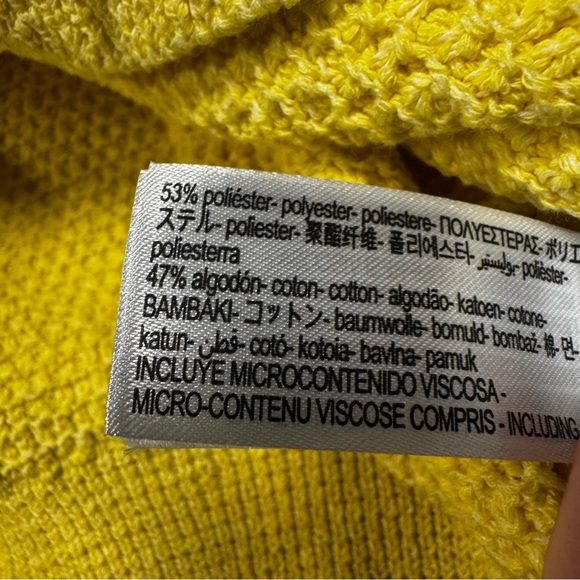 Zara Yellow Starfish Button Cardigan Size Large NWT - Picture 7 of 8